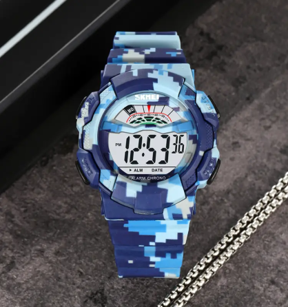 Чоловічий спортивний годинник Skmei 2153 (Синій камуфляж) Київ