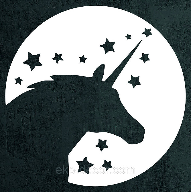 Декоративне настінне Панно «Єдиноріг», Декор на стіну 70*70 см, Білий Київ - фото 4