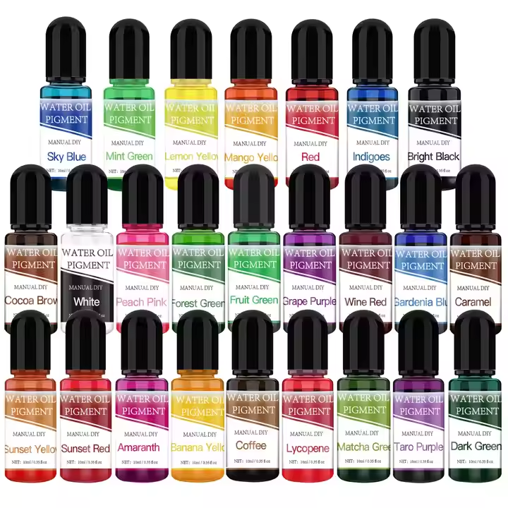 Пигменты для творчества, жидкие красители 24 цветов по 10 мл, водно-масляная основа Каменец-Подольский - изображение 4