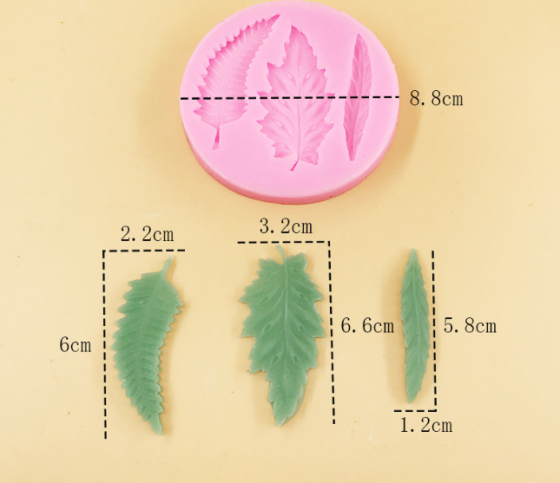 Силиконовый молд Листья 88 мм розовый Киев