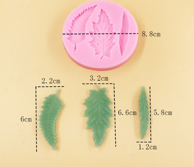 Силіконовий молд Листя 88 мм рожевий Київ - фото 2