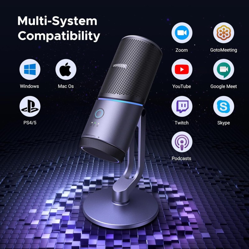 Мікрофон UGREEN CM769 Desktop USB Microphone RGB 24-bit 96kHz ANS Одеса - фото 6