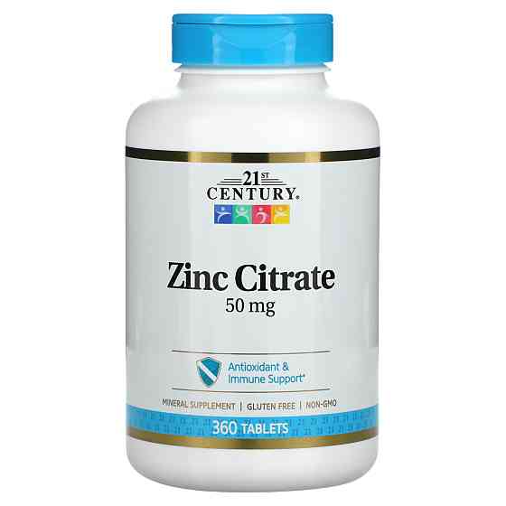 Цитрат цинку 21st Century Zinc Citrate 50 mg 360 Tablets Луцьк