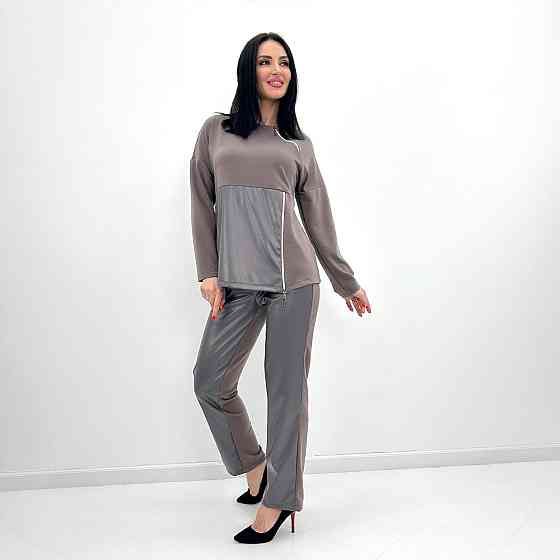 Повсякденний костюм з блискавками "Skylar" оптом | Норма і батал | Розпродаж моделі Київ