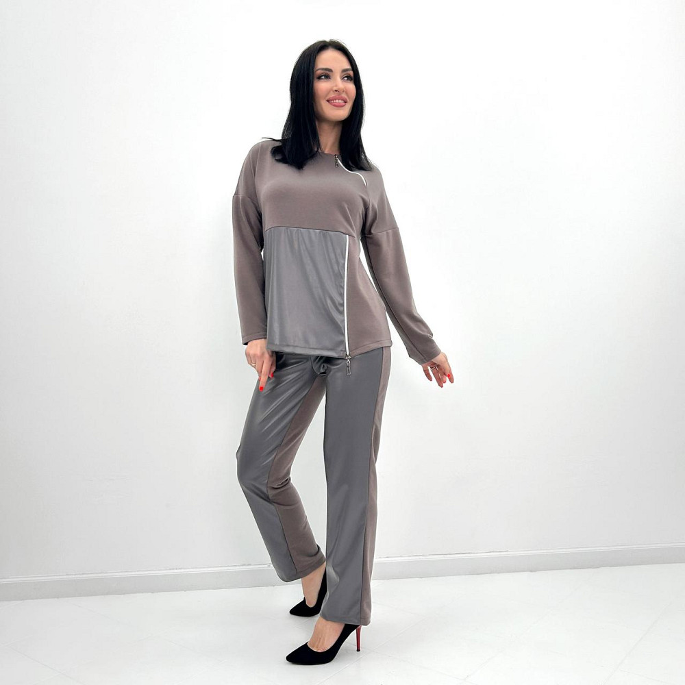 Повсякденний костюм з блискавками "Skylar" оптом | Норма і батал | Розпродаж моделі Київ - фото 5