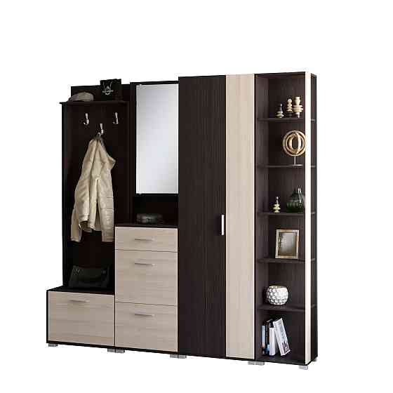 Прихожая Эверест Бриз-4 с распашным шкафом ШП-2 (4 элемента) венге + дуб молочный (DTM-2658) Львов