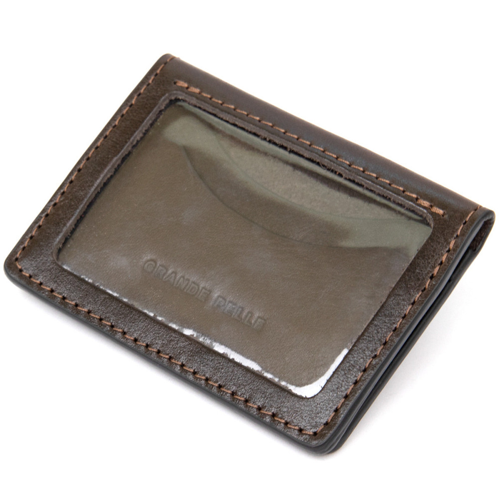 Кожаная визитница Коричневый (GRANDE PELLE) Киев - изображение 6