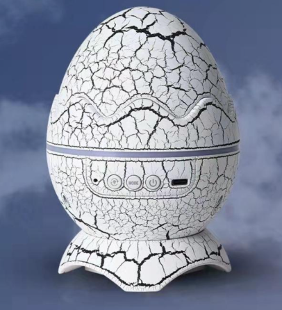 Нічник-проектор зоряного неба Динозаврове яйце K850 White: 21 режим, Bluetooth-колонки, білий шум, пульт ДК Київ