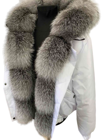 Бомбер женский с мехом блюфрост Белый 46 Харьков