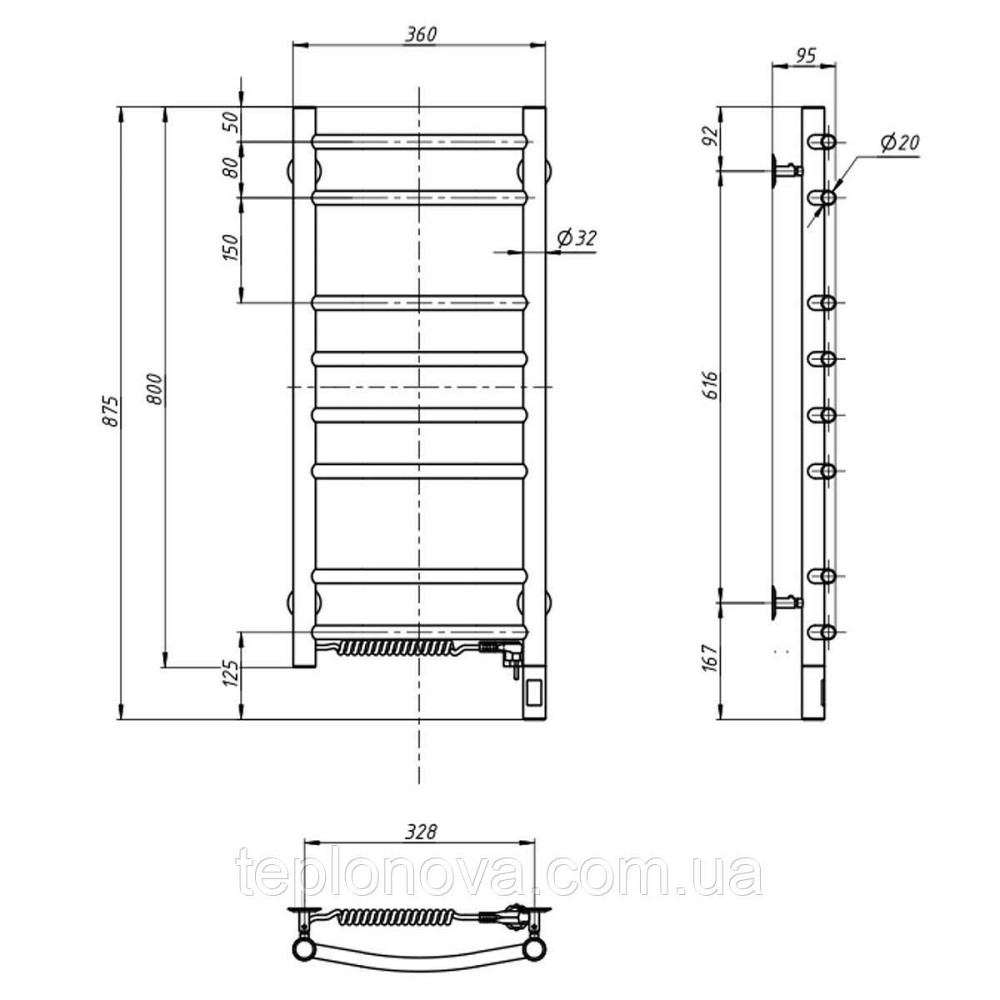 Полотенцесушитель Камелия 360х800 Sensor левый с таймером Черновцы - изображение 3