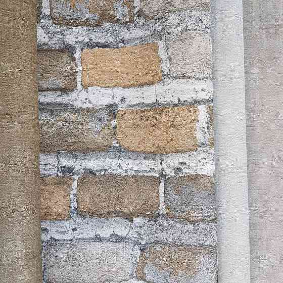 Обои виниловые на флизелине Rasch Factory 0.53х10,05 под кирпич серый коричневый кирпичный 428056 Киев