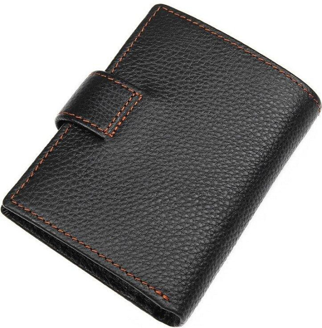Кошелек мужской Vintage 14591 кожаный Черный Киев - изображение 2