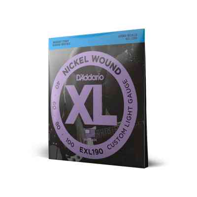 Струны для гитары D'Addario XL Nickel Wound Bass Custom Light (40-100) (EXL190) Винница