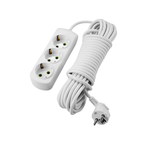 Подовжувач із заземленням 3 розетки 10м білий Letitia Лезард Житомир - изображение 1