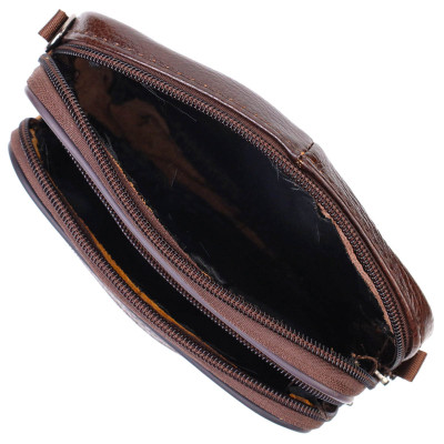 Сумка Vintage Поясна з натуральної шкіри Коричнева (21486) Вінниця - фото 8