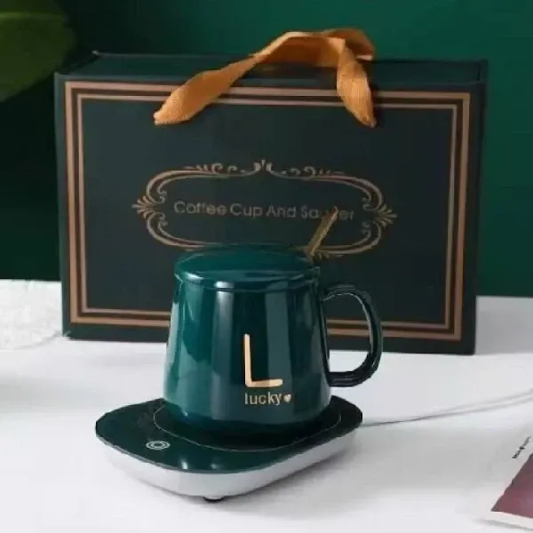 Чашка керамическая на подставке с подогревом в подарочной упаковке, в комплекте ложка и кабель для зарядки Одесса - изображение 3