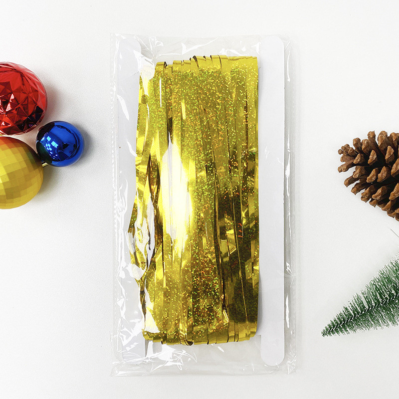 Дождик для фотозоны длинный с голограммой 4 м на 1 м золотистый Киев - изображение 6