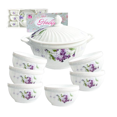 Набір супниць Гортензія 7 предметів (2,5л*1шт/740мл*6шт) 30050-202052 S&T Житомир - фото 1