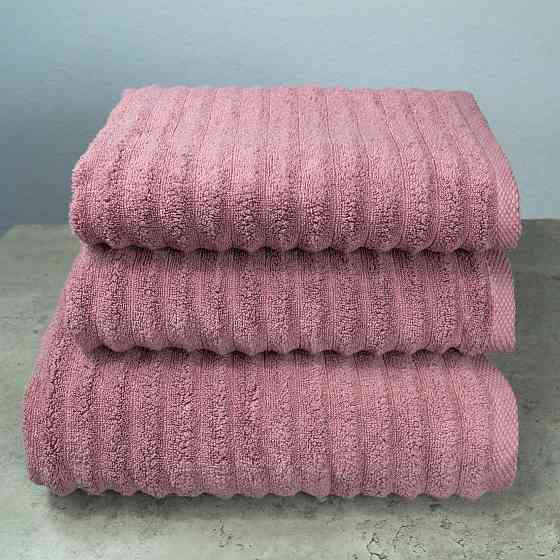 Набор махровых полотенец Зеро Твист 3шт GM Textile 50x90см, 50x90см, 70x140см 550г/м2 (Пудра) Сумы