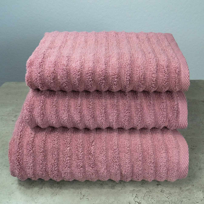 Набор махровых полотенец Зеро Твист 3шт GM Textile 50x90см, 50x90см, 70x140см 550г/м2 (Пудра) Сумы - изображение 1
