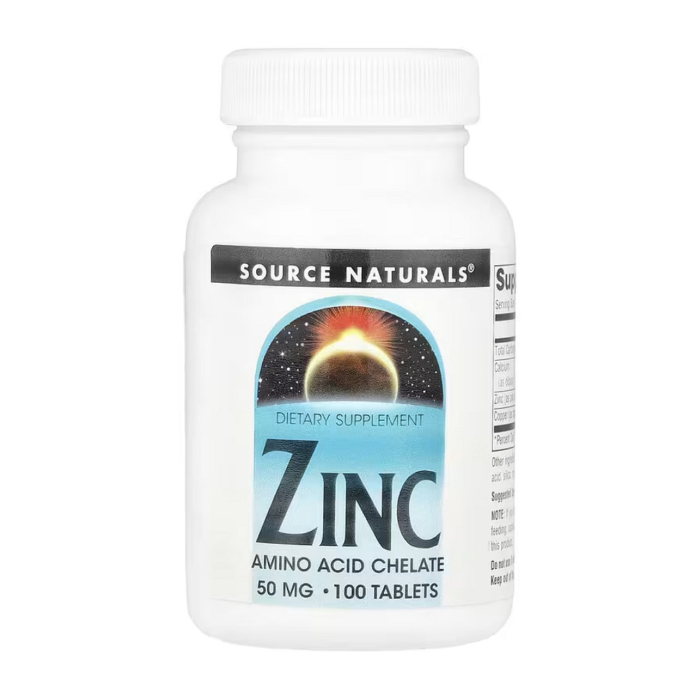 Цинк Source Naturals Zinc 50 mg - 100 tabs Луцк - изображение 1
