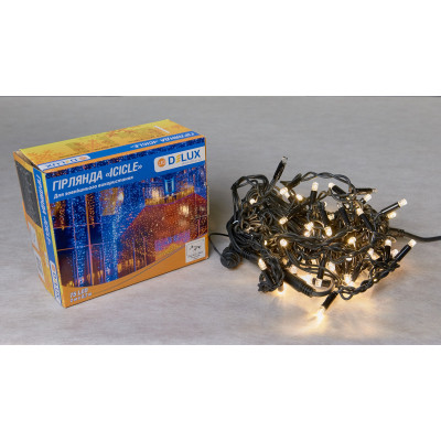 Гірлянда Delux Icicle 75LED 2x0.7m 18 flash теплий білий/чорний IP44 EN (90012960) Вінниця - фото 1