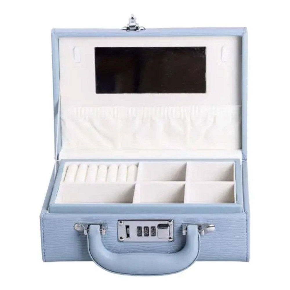 Yiwu Скринька для прикрас з еко шкіри 2 яруси з кодовим замком органайзер для ювелірних виробів Коломыя - изображение 1