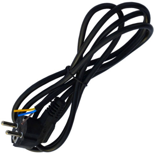 Шнур сетевой Евро без разъёма, 3x0,75мм, 1,8 м, чёрный Полтава - изображение 1