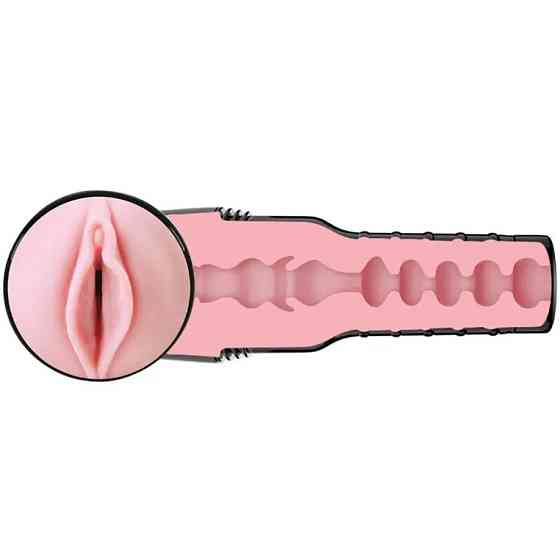 Мастурбатор вагина в колбе Fleshlight Pink Lady Mini-Lotus, с рельефом, киберкожа, бежевый Sex Aura Киев