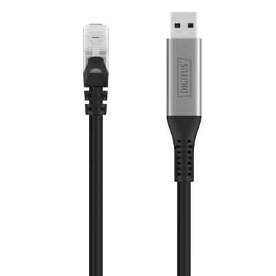 Дата кабель USB AM to RJ45 Ethernet 2.0m CAT6A S/FTP 1Gbps LSZH Digitus (AK-300600-020-S) Винница
