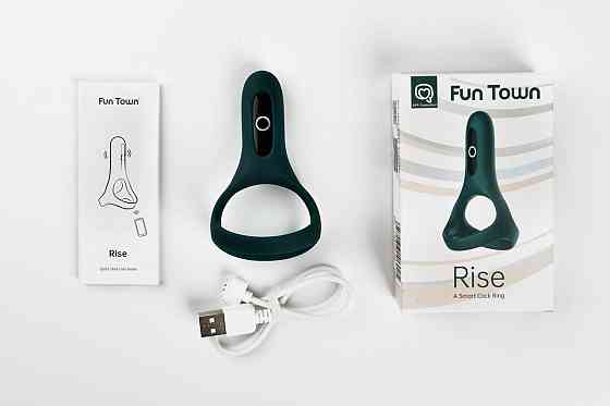 Подвійне ерекційне кільце Fun Town Rise Turquoise, керування зі смартфона Sex Aura Київ