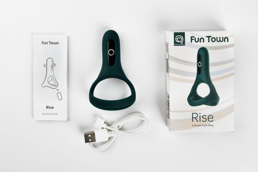 Подвійне ерекційне кільце Fun Town Rise Turquoise, керування зі смартфона Sex Aura Київ - фото 4