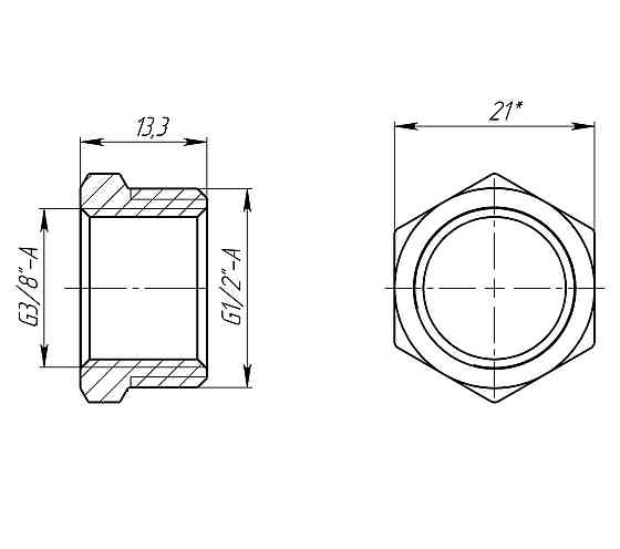 Футорка 1/2″х3/8″НВ латунная LF323S OPTIMUM Киев