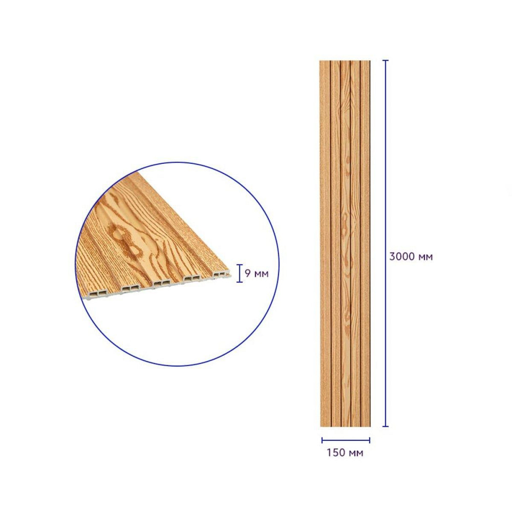 Рейка декоративная WPC стеновая 3000х150х9мм Сосна SW-00001867 Днепр - изображение 5
