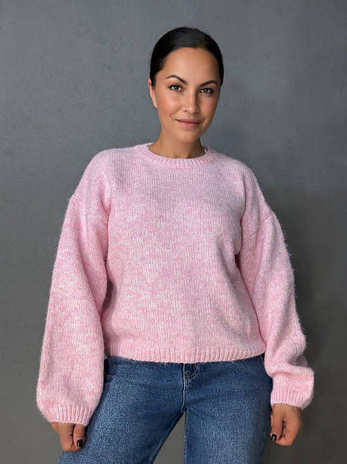 Свитер женский Fancy Matinee 6119 оверсайз меланж, розовый, one size Киев - изображение 11