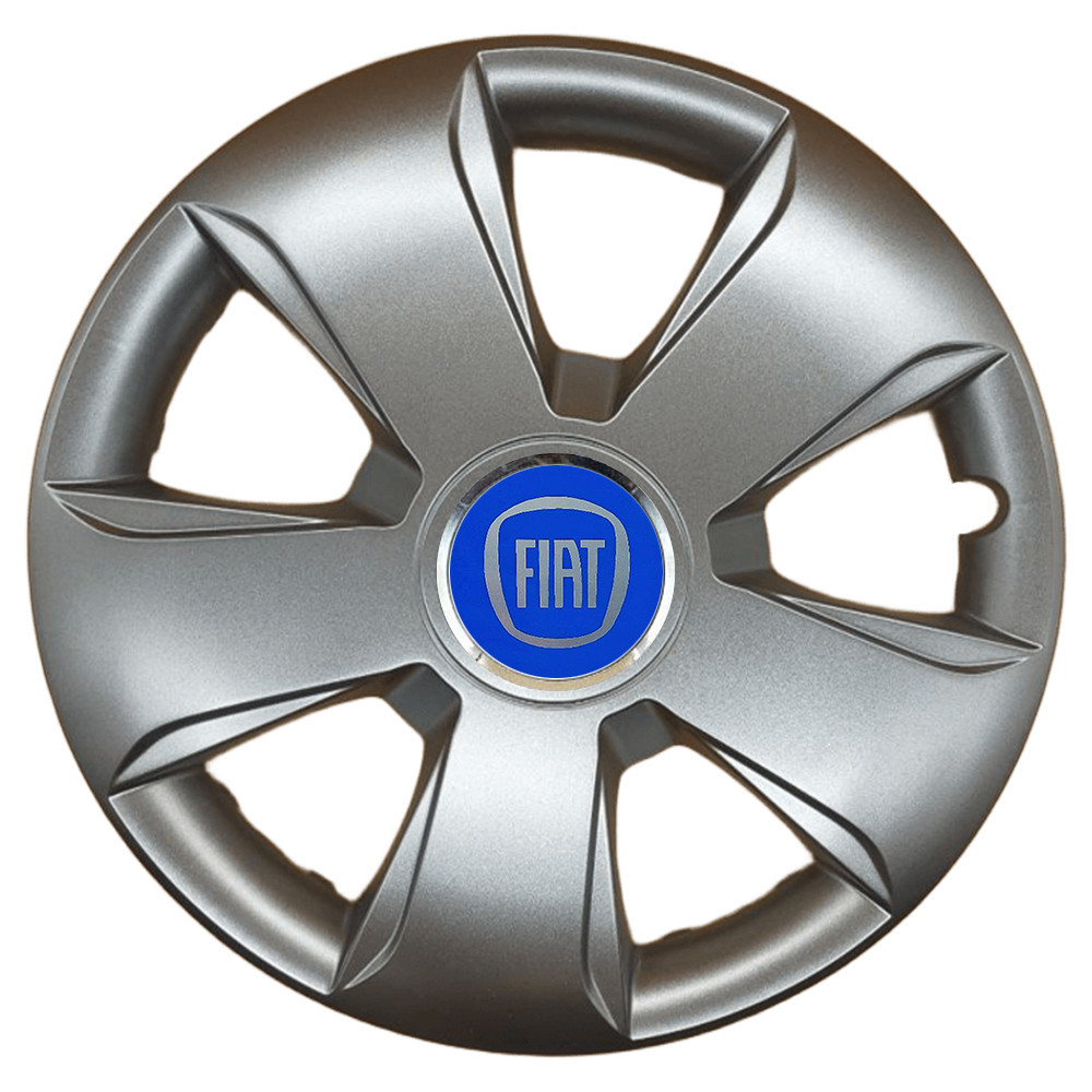 Автомобільні модельні ковпаки R13 Fiat (синій) 102 4шт, SJS, сріблясті Київ - фото 1