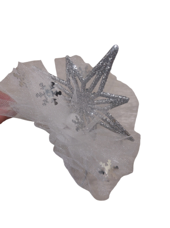 Обруч на новий рік на голову із зіркою one size біло-сріблястий Київ