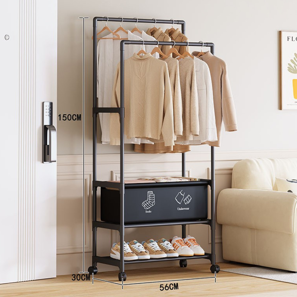 Напольная вешалка для одежды на колесиках, 150х56х30см Киев - изображение 8