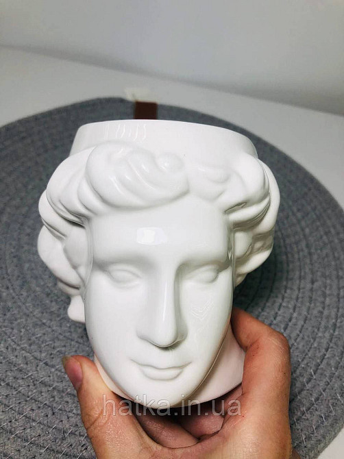 Кухоль Olens "Greece" 400 мл біла кераміка у формі обличчя Київ - фото 6