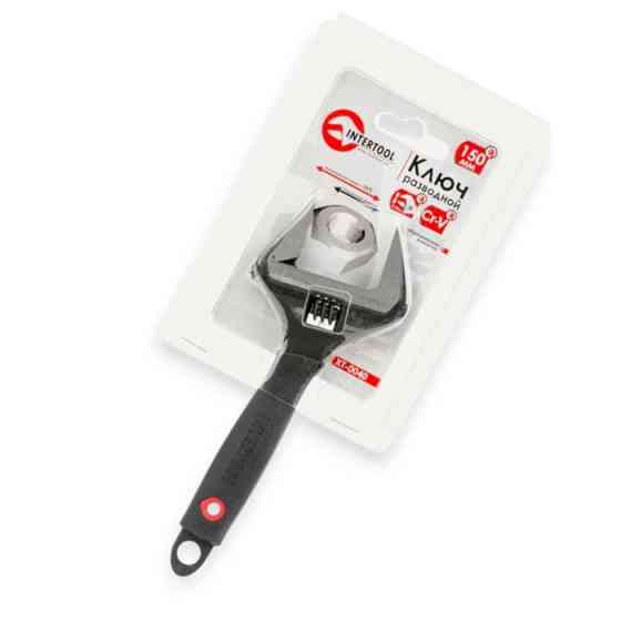 Ключ розвідний 150 мм гумова ручка, вузька головка, подовжені губки, збільшене захоплення 0-34мм Мукачево