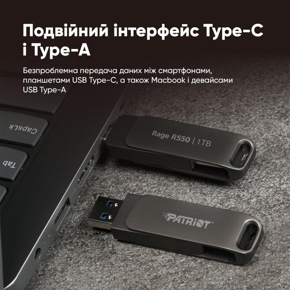 Флешка flash Patriot USB 3.2 Gen 1 Rage R550 1TB Type-A+C PE1TR550DSAD Одесса - изображение 8