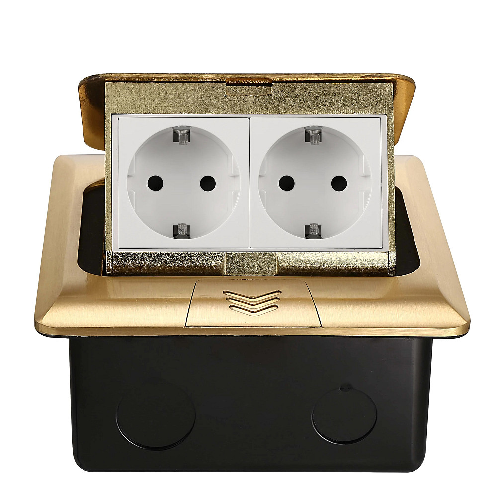LIVOLO Розетка підлогова подвійна LIVOLO золота, вбудована у підлогу, для кухні, офісу чи конфе Коломыя - изображение 1