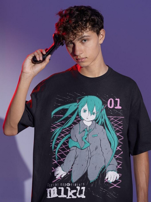 Футболка мужская аниме Сериал Експериментс Лаин Лаин оверсайз (S/M/L) Черний AnimeJ0938 Днепр - изображение 2