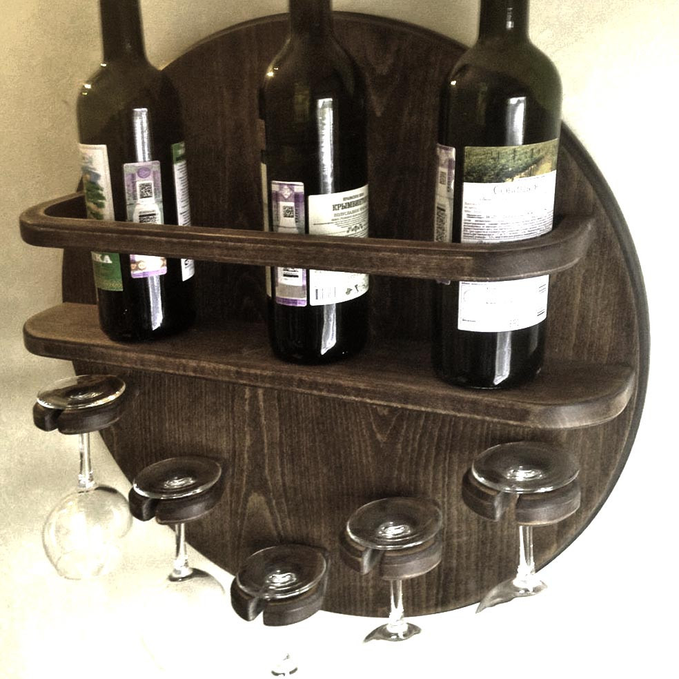 Настінна винна полиця "Фукугава" мокко Миколаїв - фото 1
