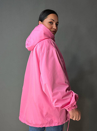 Куртка жіноча Lady Yep 9096-1 вітрівка оверсайз подовжена з капюшоном, рожевий, one size Одеса - фото 8