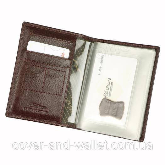 Солідна шкіряна обкладинка для документів водія бордового кольору Albatros 3894 Київ - фото 8