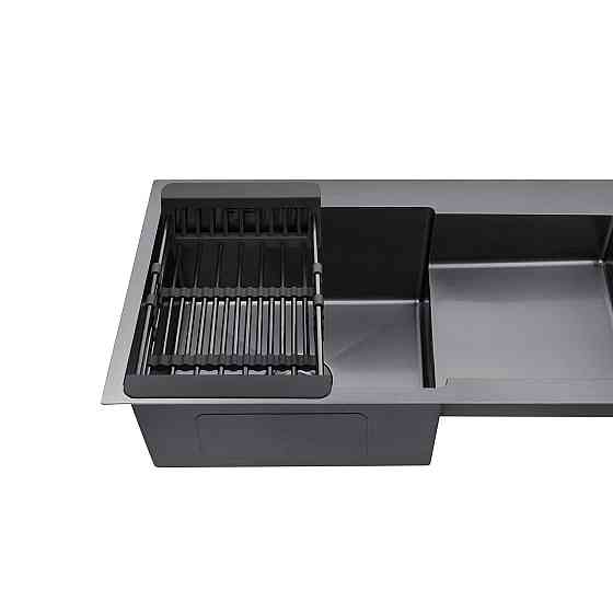 Кухонная мойка с нержавеющей стали Kroner KRP Schwarze - 78х48LHM PVD (3/1 мм) черная Киев