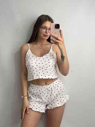 Женская летняя пижама майка с шортами Сердечки L Харьков