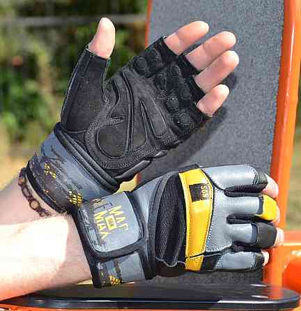 Перчатки для фітнесу MadMax MFG-880 Signature Black/Grey/Yellow XXL Кам'янське