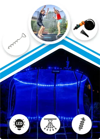 Батут THUNDER INSIDE ELITE з внутрішньою сіткою 8 футів 244 см чорний Київ